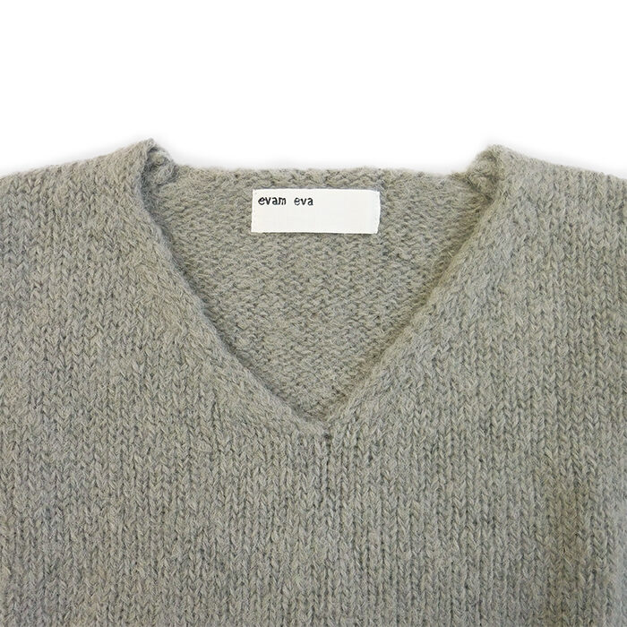 evam eva alpaca wool v neck pullover
