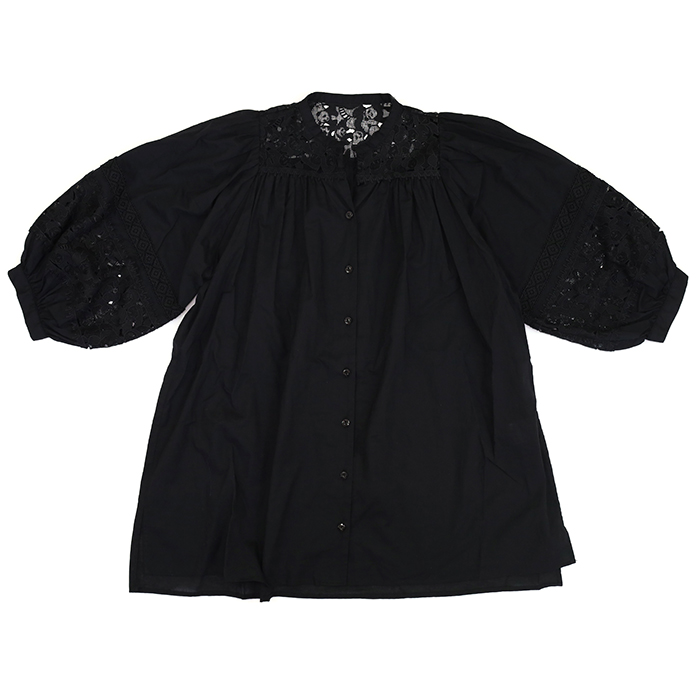 05CS069030 レースパンダ Tunic 02BLK