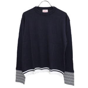 mao made マオメイド 611120 CHOやわらかチョーしなやか超ほおずりコットンシリーズ ボーダーTEEインに着てる風プルオーバー トップス