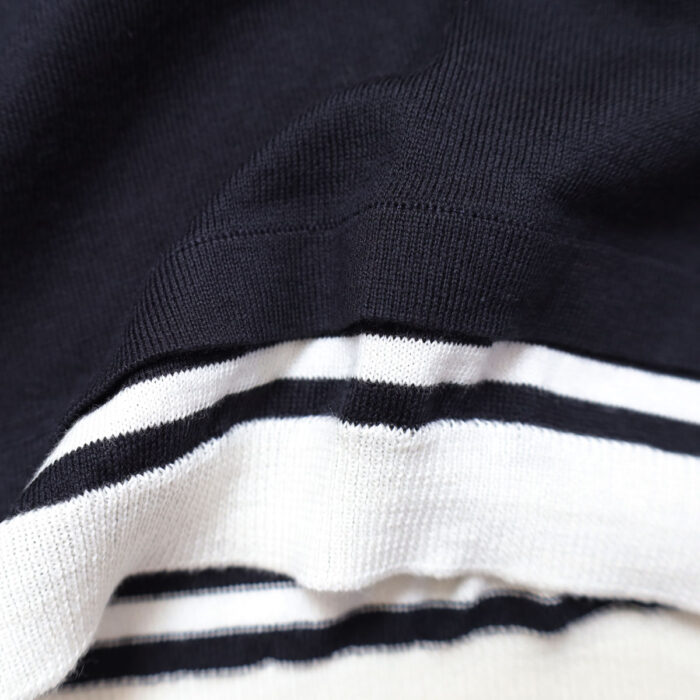 mao made マオメイド 611120 CHOやわらかチョーしなやか超ほおずりコットンシリーズ ボーダーTEEインに着てる風プルオーバー トップス