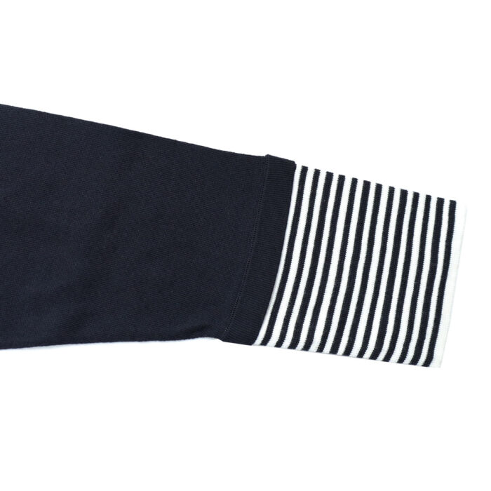 mao made マオメイド 611120 CHOやわらかチョーしなやか超ほおずりコットンシリーズ ボーダーTEEインに着てる風プルオーバー トップス