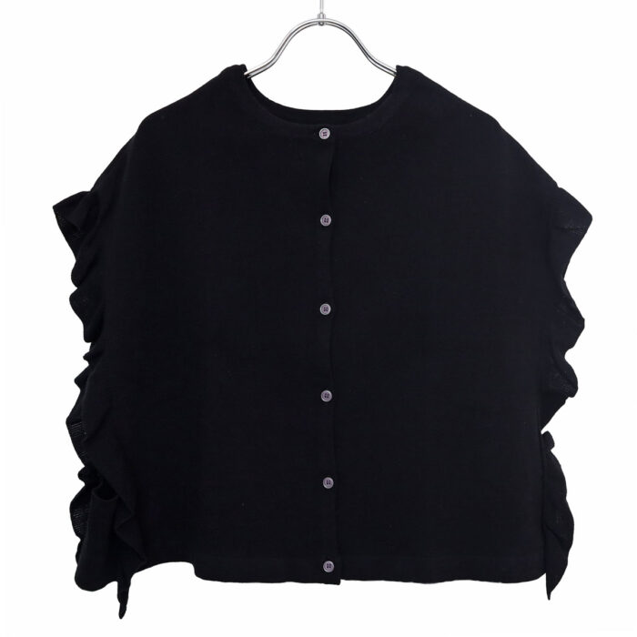 mao made マオメイド 611126 シルケットコットンミラノリブコレクション 2WAYふりふりフリルベスト フリル ベスト トップス 2WAY