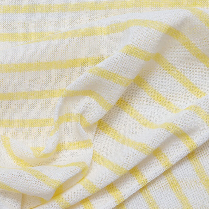 mao made マオメイド 611132 和紙のようなリネンのようなシアーポリエステルシリーズ パネルボーダー裾ドロストプルオーバー トップス シアー ボーダー