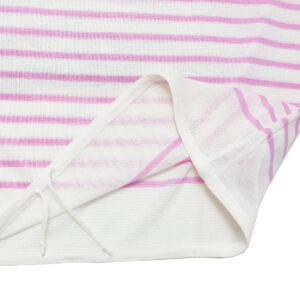 mao made マオメイド 611132 和紙のようなリネンのようなシアーポリエステルシリーズ パネルボーダー裾ドロストプルオーバー トップス シアー ボーダー