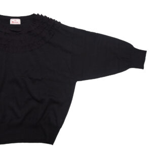 mao made マオメイド 611135 リネン/コットンふりふりフリルシリーズ ふりふりフリル7分袖プルオーバー(ムジ) フリル プルオーバー トップス