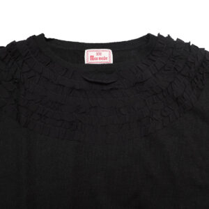 mao made マオメイド 611135 リネン/コットンふりふりフリルシリーズ ふりふりフリル7分袖プルオーバー(ムジ) フリル プルオーバー トップス