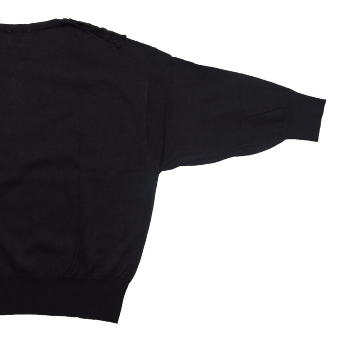 mao made マオメイド 611135 リネン/コットンふりふりフリルシリーズ ふりふりフリル7分袖プルオーバー(ムジ) フリル プルオーバー トップス