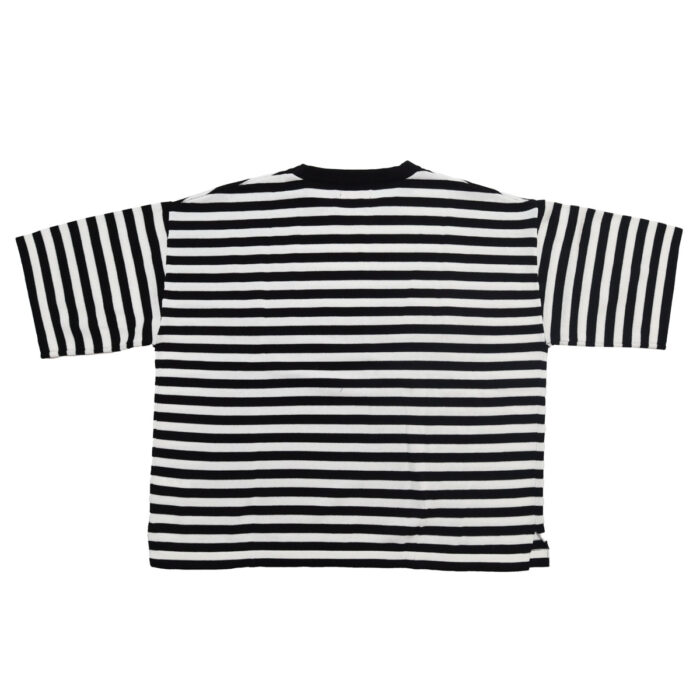 mao made マオメイド 611143 シャリコットン embroidery ししゅういろいろシリーズ ロゴザクザクししゅう5分袖ニットTEE Tシャツ トップス ニット