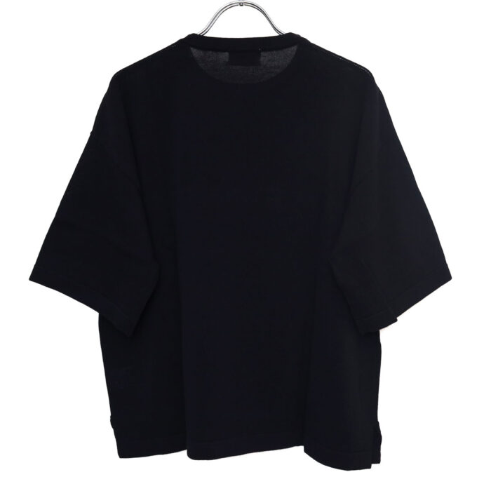 mao made マオメイド 611143 シャリコットン embroidery ししゅういろいろシリーズ ロゴザクザクししゅう5分袖ニットTEE Tシャツ トップス ニット