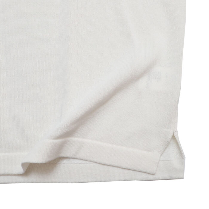 mao made マオメイド 611143 シャリコットン embroidery ししゅういろいろシリーズ ロゴザクザクししゅう5分袖ニットTEE Tシャツ トップス ニット