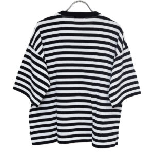 mao made マオメイド 611143 シャリコットン embroidery ししゅういろいろシリーズ ロゴザクザクししゅう5分袖ニットTEE Tシャツ トップス ニット