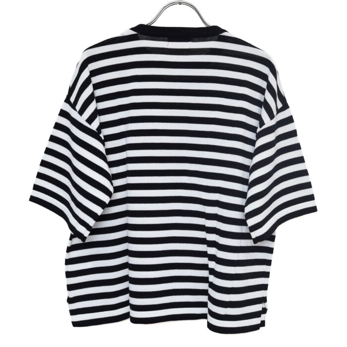 mao made マオメイド 611143 シャリコットン embroidery ししゅういろいろシリーズ ロゴザクザクししゅう5分袖ニットTEE Tシャツ トップス ニット