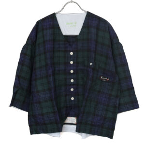 快晴堂 かいせいどう 61JK-02 タータンチェック/エバーグリーン ふわりカーディガン 羽織 チェック柄 カーディガン
