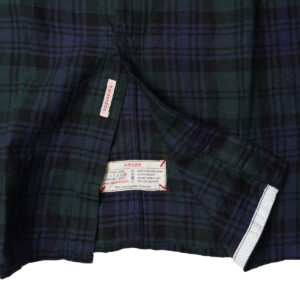 快晴堂 かいせいどう 61OP-03 タータンチェック/エバーグリーン wide丸衿タブ半袖ワンピース ワンピース チェック柄 麻100% リネン