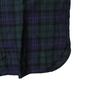 快晴堂 かいせいどう 61OP-03 タータンチェック/エバーグリーン wide丸衿タブ半袖ワンピース ワンピース チェック柄 麻100% リネン