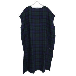 快晴堂 かいせいどう 61OP-04 タータンチェック/エバーグリーン 5ポケットワンピース ワンピース チェック柄 麻100％ リネン