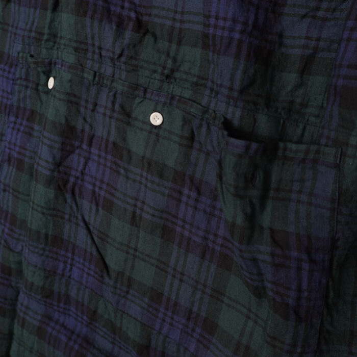 快晴堂 かいせいどう 61OP-04 タータンチェック/エバーグリーン 5ポケットワンピース ワンピース チェック柄 麻100％ リネン