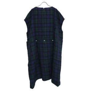 快晴堂 かいせいどう 61OP-04 タータンチェック/エバーグリーン 5ポケットワンピース ワンピース チェック柄 麻100％ リネン