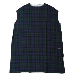 快晴堂 かいせいどう 61OP-04 タータンチェック/エバーグリーン 5ポケットワンピース ワンピース チェック柄 麻100％ リネン