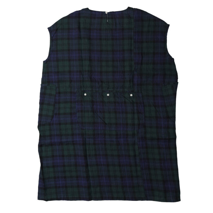 快晴堂 かいせいどう 61OP-04 タータンチェック/エバーグリーン 5ポケットワンピース ワンピース チェック柄 麻100％ リネン