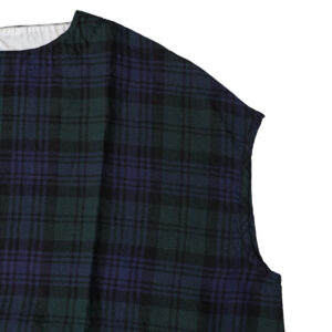 快晴堂 かいせいどう 61OP-04 タータンチェック/エバーグリーン 5ポケットワンピース ワンピース チェック柄 麻100％ リネン