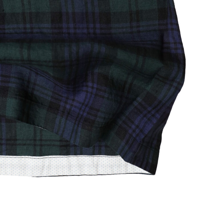 快晴堂 かいせいどう 61OP-04 タータンチェック/エバーグリーン 5ポケットワンピース ワンピース チェック柄 麻100％ リネン