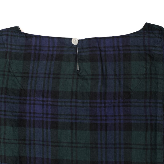 快晴堂 かいせいどう 61OP-04 タータンチェック/エバーグリーン 5ポケットワンピース ワンピース チェック柄 麻100％ リネン