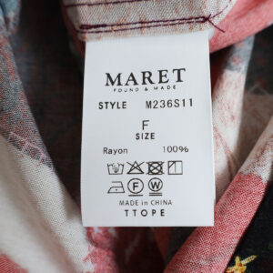 MARET マレ M236S11 クレイジーキルト PT アロハシャツ シャツ トップス