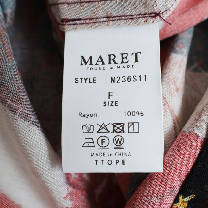 MARET マレ M236S11 クレイジーキルト PT アロハシャツ シャツ トップス