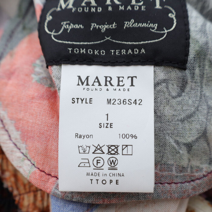 MARET マレ M236S42 クレージーキルトPT アロハワイドロングパンツ ボトム