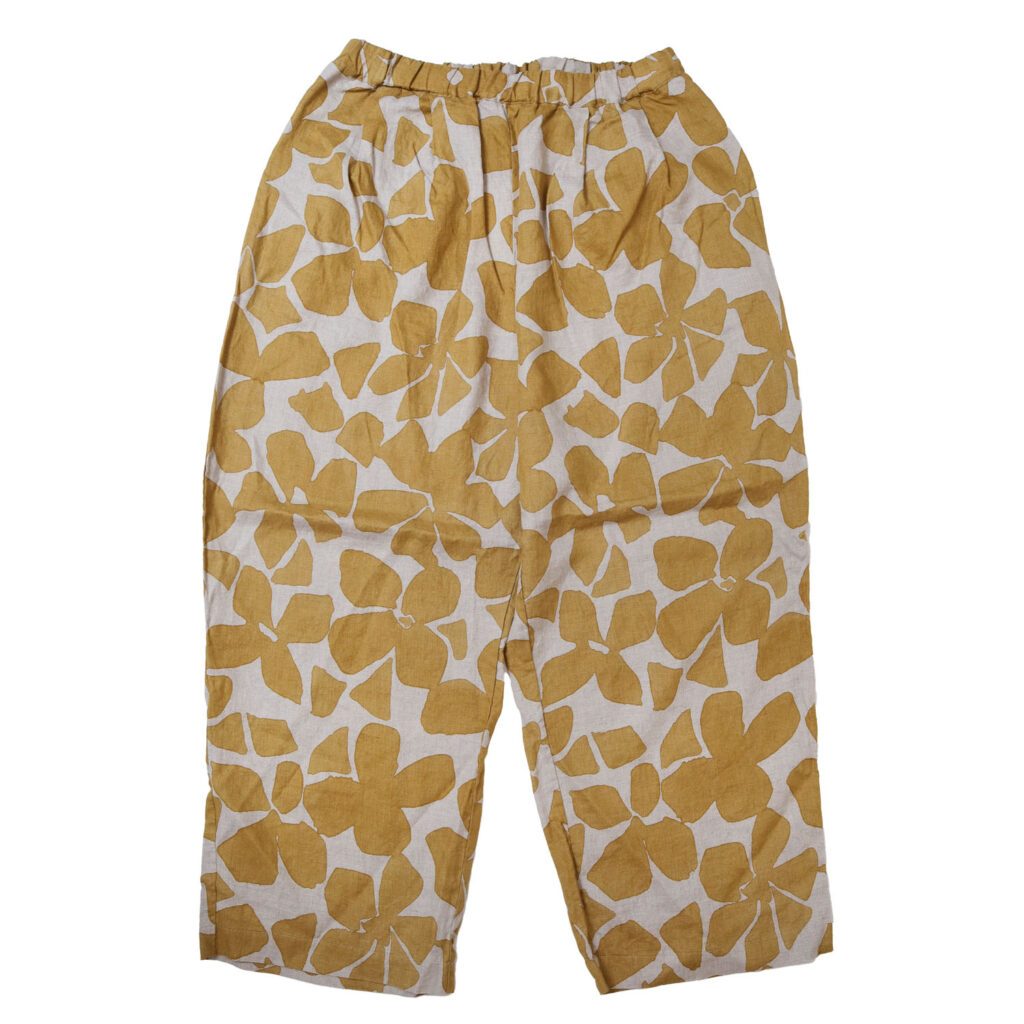 prit プリット P72612 60/1リネンシーチングビッグフラワープリントタックイージーパンツ ボトム 麻 リネン 春夏