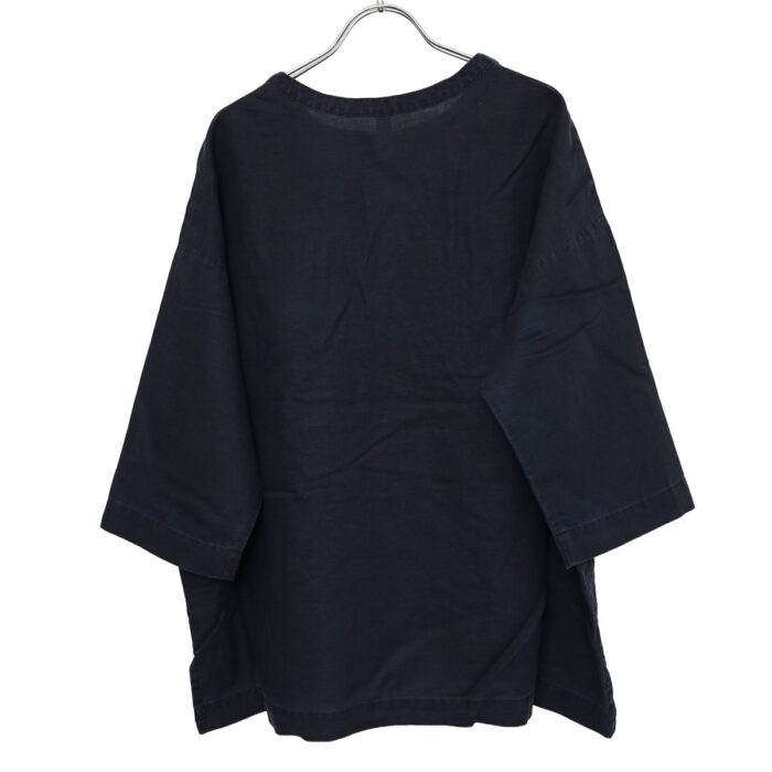 prit プリット P81603 リネンコットン交織平織ピグメント加工７分袖ビッグポケットワイド プルオーバー ７分袖 プルオーバー 麻 トップス