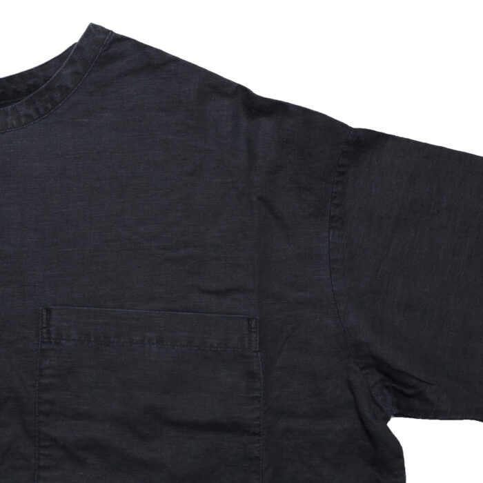 prit プリット P81603 リネンコットン交織平織ピグメント加工７分袖ビッグポケットワイド プルオーバー ７分袖 プルオーバー 麻 トップス