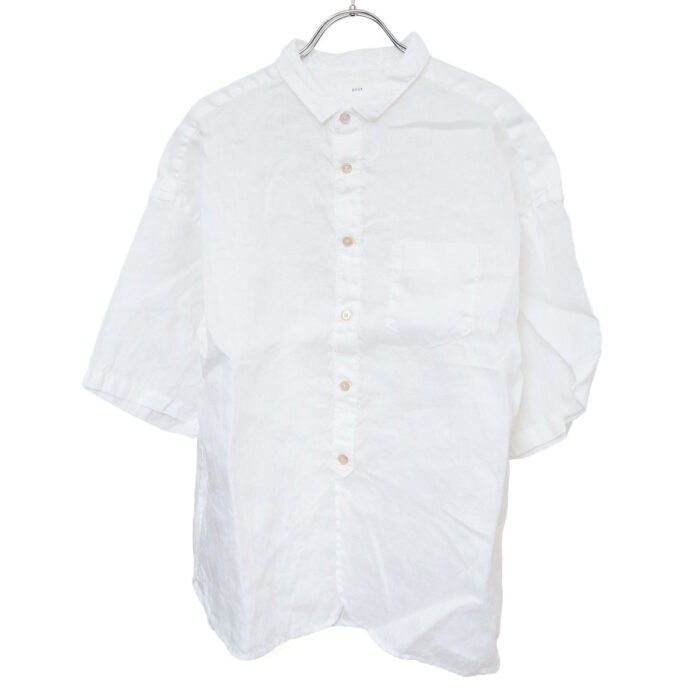 prit プリット P81646 60/1フレンチリネン 5分袖レギュラーカラーシャツ トップス 麻100％ リネン