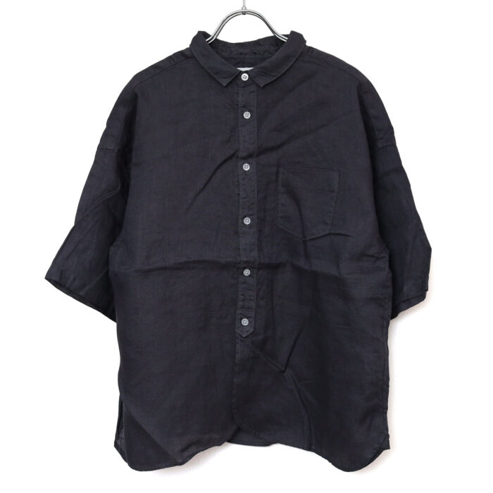 prit プリット P81646 60/1フレンチリネン 5分袖レギュラーカラーシャツ トップス 麻100％ リネン