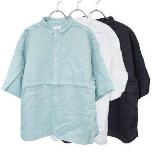 prit プリット P81646 60/1フレンチリネン 5分袖レギュラーカラーシャツ トップス 麻100% リネン