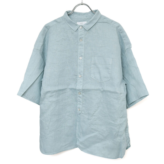 prit プリット P81646 60/1フレンチリネン 5分袖レギュラーカラーシャツ トップス 麻100％ リネン