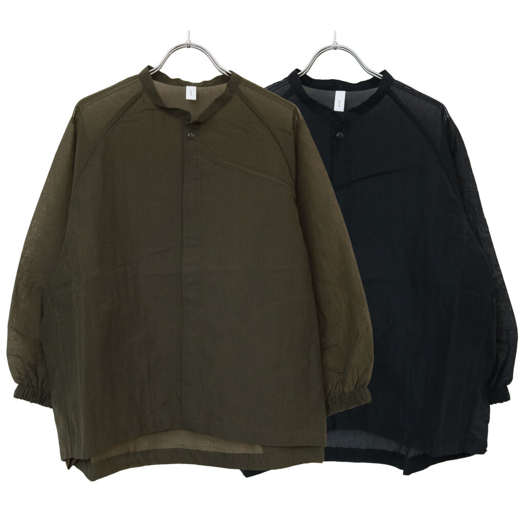 P82600 ナイロンシアーペーパーリップストップ 裾ヒモコクーンブルゾン プリット ナチュラル トップス