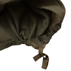 P82600 ナイロンシアーペーパーリップストップ 裾ヒモコクーンブルゾン プリット ナチュラル トップス