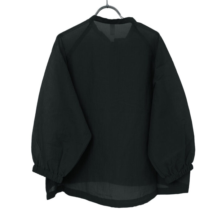 P82600 ナイロンシアーペーパーリップストップ 裾ヒモコクーンブルゾン プリット ナチュラル トップス