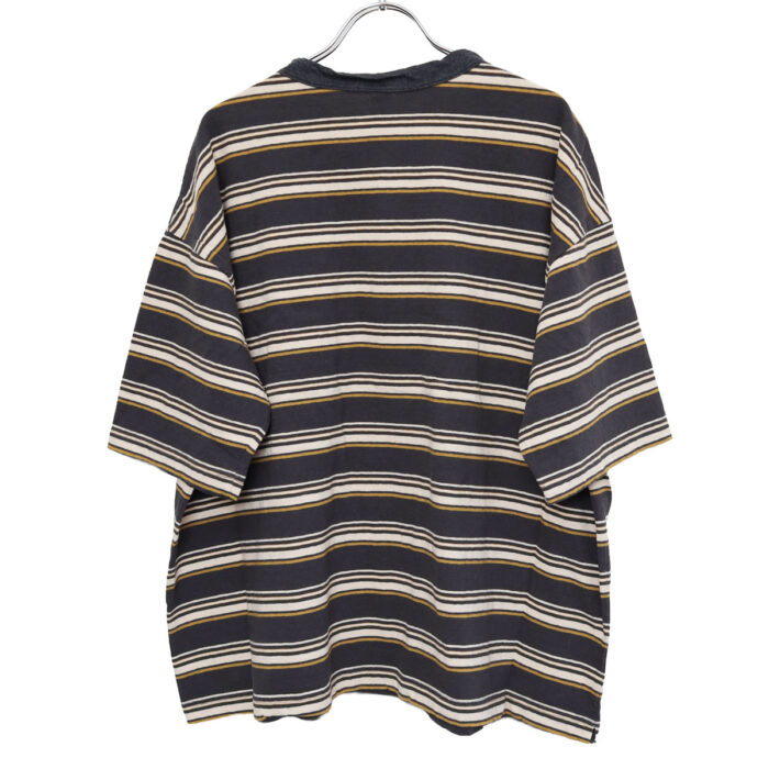 prit プリット P91631 19/1リサイクルムラ糸天竺マルチボーダー5分袖クルーネックワイドＴシャツ 5分袖 Ｔシャツ ボーダー トップス