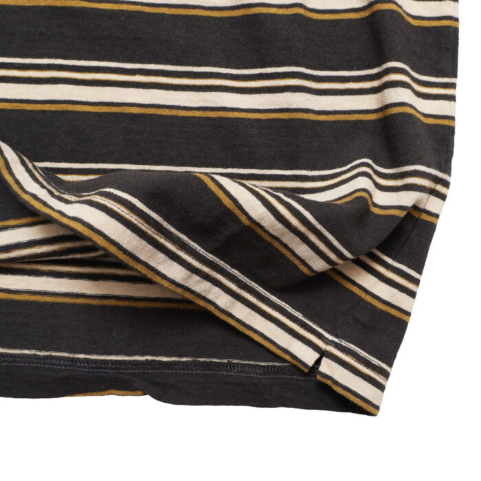 prit プリット P91631 19/1リサイクルムラ糸天竺マルチボーダー5分袖クルーネックワイドＴシャツ 5分袖 Ｔシャツ ボーダー トップス