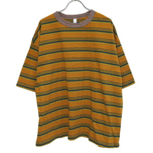 prit プリット P91631 19/1リサイクルムラ糸天竺マルチボーダー5分袖クルーネックワイドTシャツ 5分袖 Tシャツ ボーダー トップス