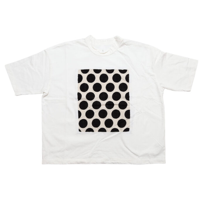 prit プリット P91638 17/1空紡天竺×10/1ムラ糸プリント5分袖フレームＴシャツ 5分袖 Ｔシャツ ドット トップス