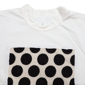 prit プリット P91638 17/1空紡天竺×10/1ムラ糸プリント5分袖フレームＴシャツ 5分袖 Ｔシャツ ドット トップス