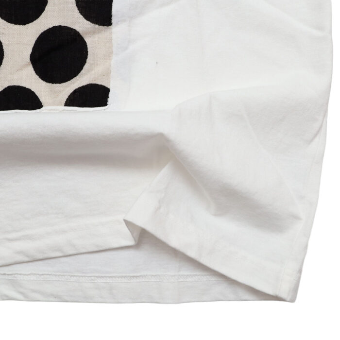 prit プリット P91638 17/1空紡天竺×10/1ムラ糸プリント5分袖フレームＴシャツ 5分袖 Ｔシャツ ドット トップス