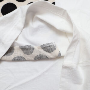 prit プリット P91638 17/1空紡天竺×10/1ムラ糸プリント5分袖フレームＴシャツ 5分袖 Ｔシャツ ドット トップス