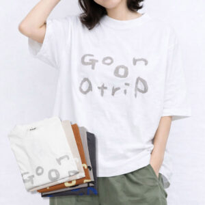 tumugu ツムグ TC26103 ラフィ天竺 プリントT (go on a trip) Tシャツ トップス　
