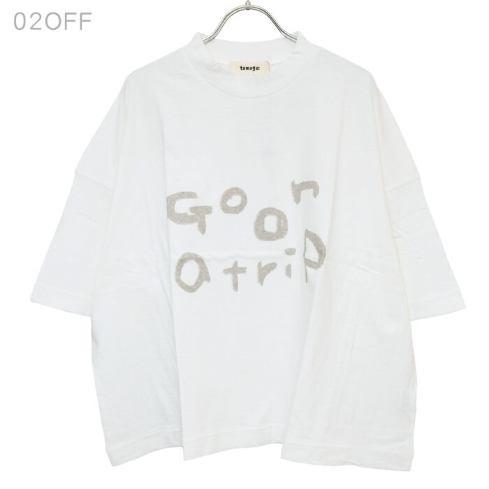 tumugu ツムグ TC26103 ラフィ天竺 プリントT (go on a trip) Tシャツ トップス　