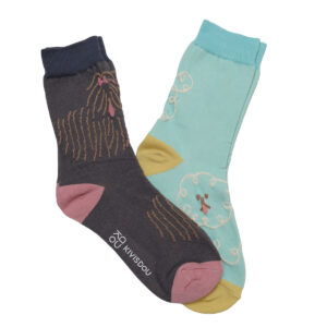 きびす堂 キビスドウ k41174 ドローイングドッグ クルーソックス(2足セット) 靴下 くつした